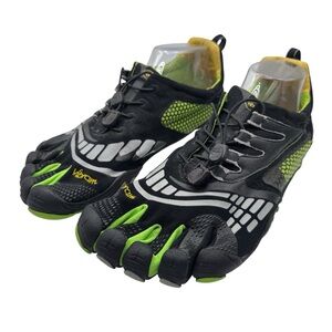Vibram Five Fingers Black and Green Men's Shoes - Size 13.5 (just under 12”)